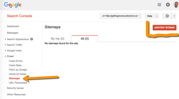 Add a sitemap with Google Search Console