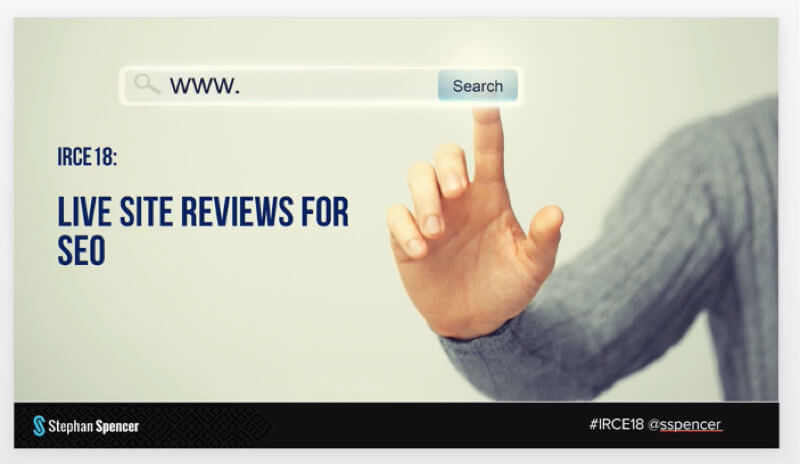 Stephan Spencer at IRCE- LIVE SEO Reviews Session w_ 4 hours of Q&A800c